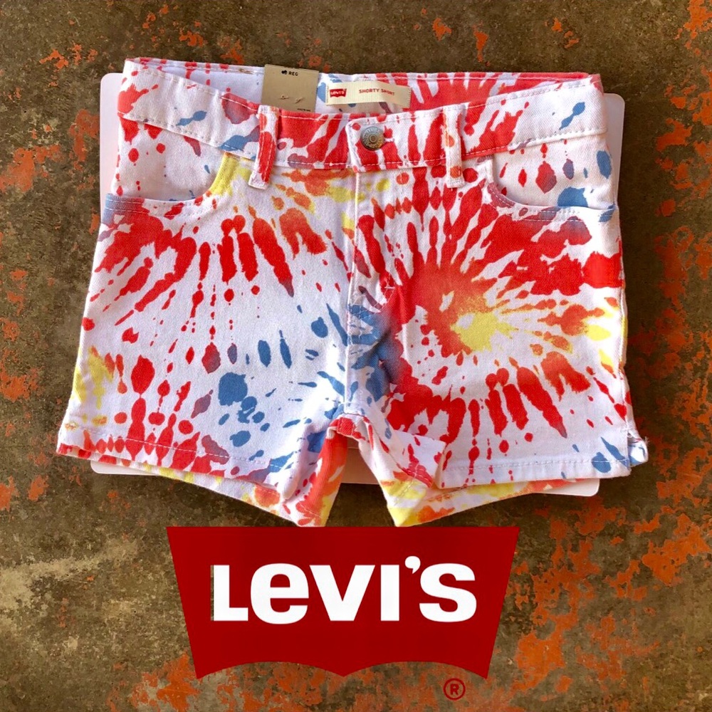 Levi's Shorty Shorts Jean Shorts Tie Dye Stretch